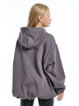 Худи оверсайз с капюшоном на молнии утепленное с карманом UD 8038 графит - Mini maxi фото 2