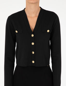 Siyah Crop Top Triko H_rka - Pierre cardin фото 6