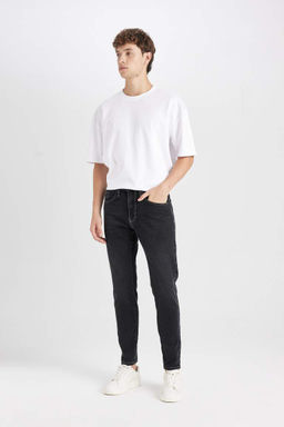 Узкие зауженные джинсовые брюки с нормальной талией и зауженной посадкой - Defacto фото 4