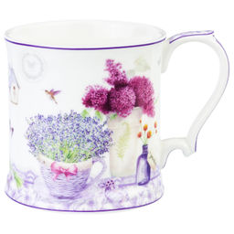 Кружка 380 мл 12,3*9*9 см "Лаванда" NEW BONE CHINA