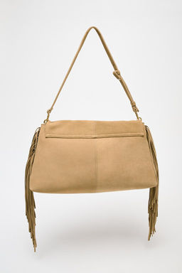 SPLIT SUEDE CROSSBODY BAG WITH FRINGING - Zara фото 4