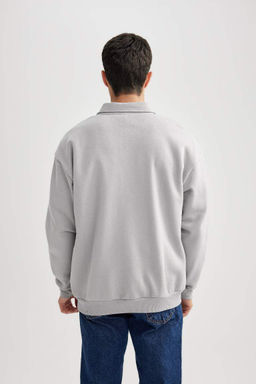 Кардиган оверсайз с воротником-поло и мягкой пушистой изнанкой - Defacto фото 7