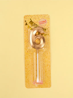 Цена за 2 шт. Свеча в торт на шпажке «Грань», цифра 6, шампань, 5 см