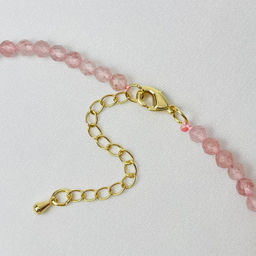 Колье из Клубничного кварца "градиент" 45 см +