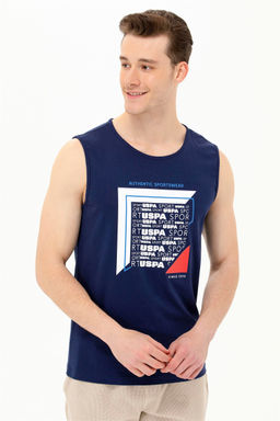 Мужская темно-синяя футболка с круглым вырезом - U.s. polo assn фото 3