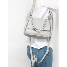 Сумка женская искусственная кожа Ch&K-8829, 1отд, плечевой ремень, серый SALE 257631 - Adelia фото 5