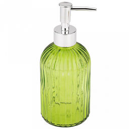 Дозатор для жидкого мыла пластмассовый "Водопад" 450мл, д7,5см h19см, корпус стекло, цвета микс (Китай)