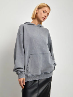 Худи с эффектом варки и вышивкой - Emka фото 6