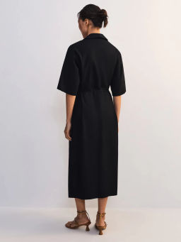 Льняное платье-рубашка с поясом ZR2605012904-50 / Zarina