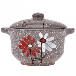 Бульонница керамическая "Буль-буль" 0,5л, д13см, h11,5см, "Дуэт", с крышкой (Россия)