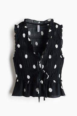 Top fruncido con lazadas - H&m фото 4