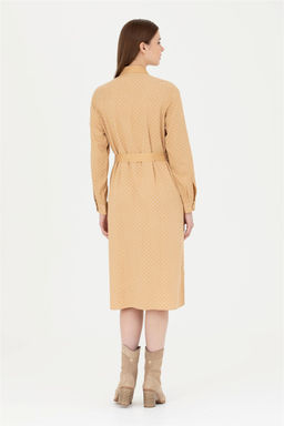 Женское тканое платье песочного цвета - U.s. polo assn фото 5