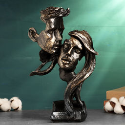 Фигура «Пара влюбленная: молодежь», чёрный с золотом, 30 см