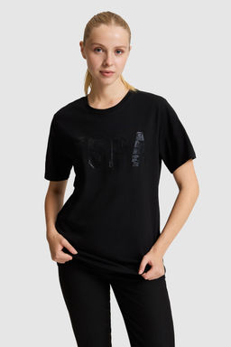 Kad_n Siyah Bisiklet Yaka Basic Ti__rt - U.s. polo assn фото 3