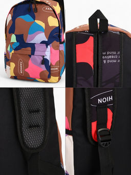 Рюкзак школьный на молнии, с карманами, с абстрактным рисунком, размер 30?13?42 см, с принтом, чёрный