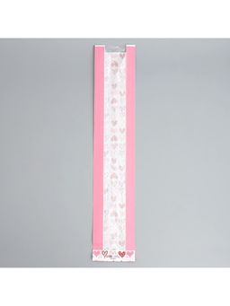 Цена за 50 шт. Пакет бумажный фасовочный, крафт, «Сердечки» 11×57.5×4 см с окном