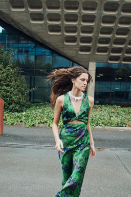 FLORAL PRINT SATIN DRESS - Zara фото 2