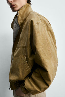 CAZADORA LAVADA CROPPED FIT / Tostado - Zara фото 6