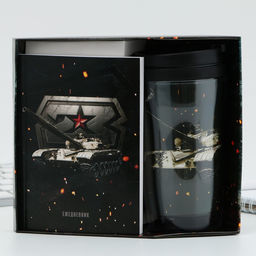 Подарочный набор 23 февраля, ежедневник А6, 80 л. и термостакан 250 мл - Artfox фото 2