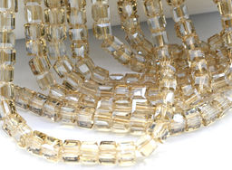 Бусины из циркона кубик гр.6*6мм цв.шампань, 39см, 69 бусин Радуга камня