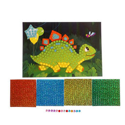 Цена за 2 шт. Аппликация стикерами «Весёлый динозавр», EVA стикеры, набор для творчества, стикерная мозаика