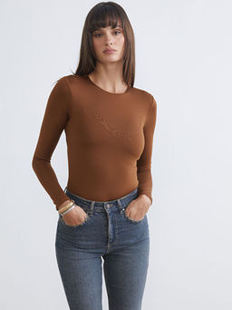 Bisiklet Yaka Kad?n Bodysuit