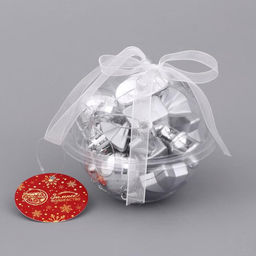 Цена за 2 шт. Ёлочные игрушки Санда, шары новогодние, d=3.5 см, набор 10 шт., серебро - Зимнее волшебство фото 2