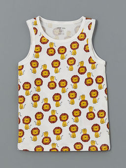 Bisiklet Yaka Bask?l? Erkek Bebek Atlet