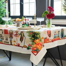 Скатерть новогодняя Этель Щелкунчик 150?220 см, с ВГМО, 100% хл, саржа 190 г/м?