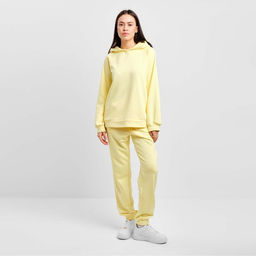 Костюм женский (толстовка, брюки) MIST, размер 40-42, жёлтый