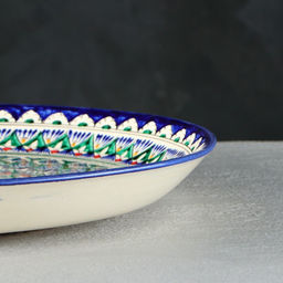 Ляган Риштанская Керамика «Узоры», 36 см, синий