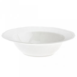 "Совершенство" Миска фарфоровая д204мм h52мм, 570мл, белый, рельефный декор, волнистый край (Китай)