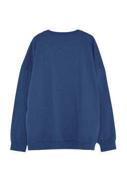 TRENDYOL MAN Siyah Buyuk Beden Oversize/Genis Kesim Hayvan Nak?s Ici Polar/S?cak Tutan Sweatshirt TMNAW24AO00011 - Trendyolmilla фото 8