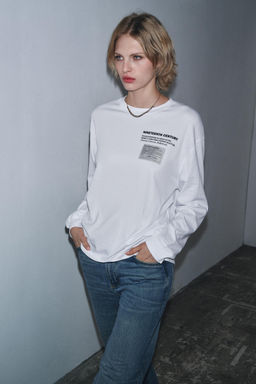 SCULPTURE PRINT LONG SLEEVE T-SHIRT - Zara фото 4