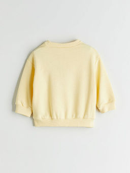 Bisiklet Yaka Bask?l? Erkek ?ocuk Sweatshirt