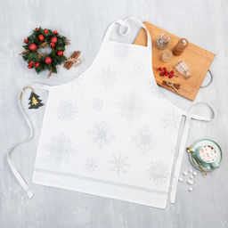 Фартук Этель Серебряные снежинки 60х65 см, 100%хл, 190г/м2