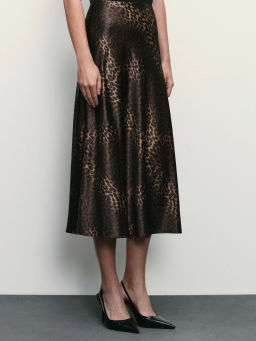 Атласная юбка с принтом / Zarina  фото 4