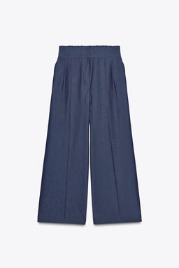 STITCHED WIDE-LEG TROUSERS