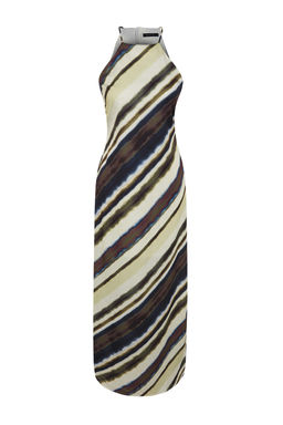 TRENDYOLMILLA Cok Renkli Batik Desenli Duz Kesim Kolsuz Maxi Astarl? Saten Dokuma Elbise TWOSS23EL02238 фото 6