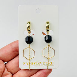 Серьги с цепочкой из Агата