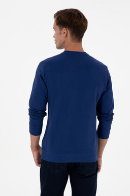 Erkek _ndigo Sweatshirt Sepette S_rpriz _ndirim