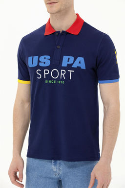 Мужская темно-синяя футболка с воротником-поло - U.s. polo assn фото 14