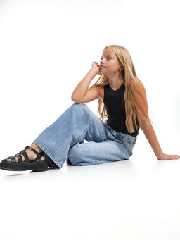 Джинсы голубые для девочки 33-1051 голубой - Mini maxi фото 21