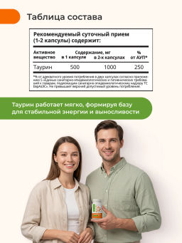 Таурин PRO, БАД,комплекс антистресс, снижение тревожности, мотивация, поддержка сердца и сосудов, работа мозга, работоспособность