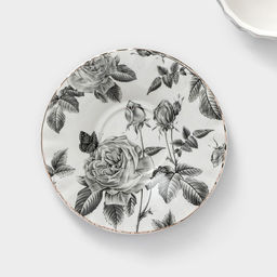 Сервиз фарфоровый чайный Black rose, 12 предметов: 6 кружек 220 мл, 6 блюдец d=15 см, цвет белый - Simaland фото 6