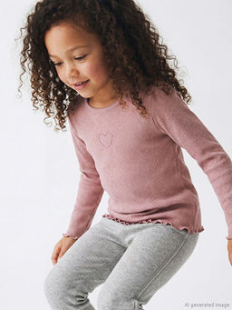 Bisiklet Yaka Simli K?z ?ocuk Ti??rt 2li