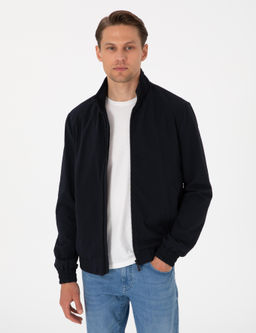 Lacivert Hakim Yaka Mont