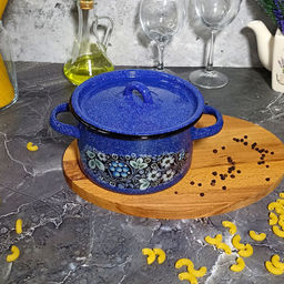 Кастрюля 1,5л 1с15 цвет синий с зерном, рисунок голубика - Стальэмаль фото 4