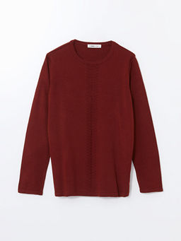 Bisiklet Yaka Dokulu Kad?n Triko Kazak