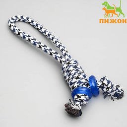 Игрушка канатная Хвостики с кольцами из термопластичной резины, 36 см, до 140 г, микс